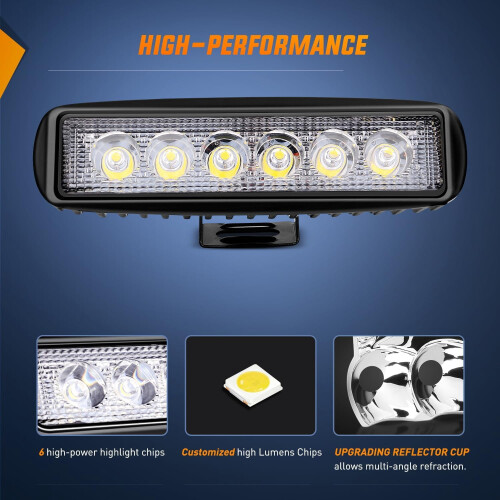 LED Light Bar Spot Driving Fog Light 18W 2PCS 2