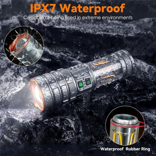 LED Flashlight Bright Flashlight Rechargeable Flash Light Waterproof, Powerful Camping Flashlight for Outdoor, Emergency 1