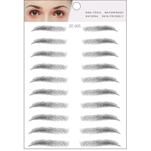 Eyebrow Stickers European Style Water Transfer 12 Sheets