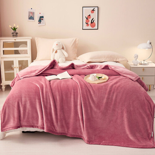 Cooling Blanket Flannel Fleece 1.2x2m Pink 100% Polyester