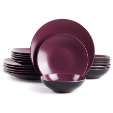 Stoneware Dinner Set Two-Tone 18-Piece