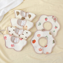 Baby Bibs Muslin Cotton Teething Drool Bibs 6-Pack