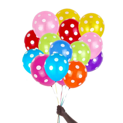 Colorful Dot Balloons 12 Inch 50 Pieces