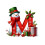 Red Initial Christmas Ornament Acrylic Snowman with Green 1