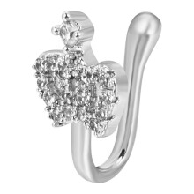 U-shaped nose ring copper with zircon stars 1 piece