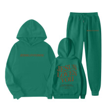Girls Hoodie and Joggers Set Dark Green 7-8 Years