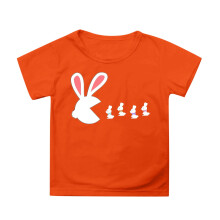 Kids Petal Sleeve Tee Orange Solid Casual Round Neck 10-11