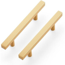 Brass Cabinet Handles 3.5" Center-to-Center 5-Pack