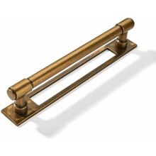 Antique Brass Cabinet Pulls with Backplate 5-Pack