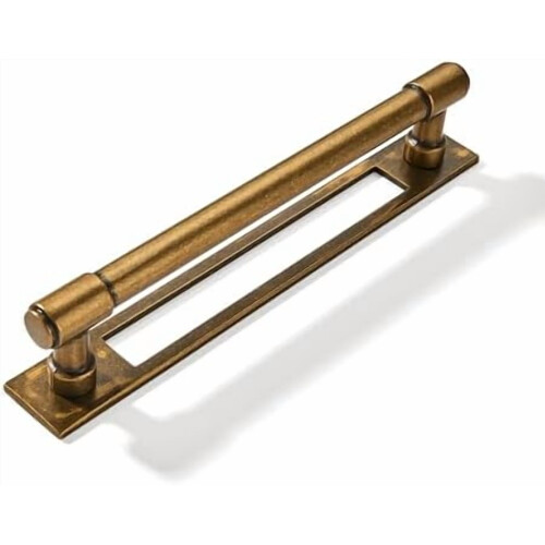 Antique Brass Cabinet Pulls with Backplate 5-Pack