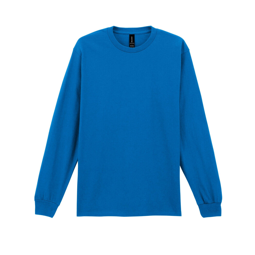 Gildan (3Xl, Royal Blue) Mens Plain Crew Neck Ultra Cotton Long Sleeve T-Shirt