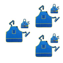 Kids Waterproof Art Apron Smock Blue 3 pcs