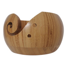 Wood Yarn Bowl Organizer Portable Handmade 1 Piece