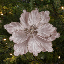Artificial Magnolia and Red Velvet Poinsettia Floral Pick 1