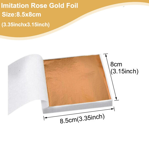 Rose Gold Leaf Foil Sheets 3.15 x 3.35 in 100 pcs 1