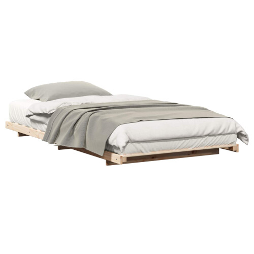 VidaXL vidaXL Bed Frame Brown 100 x 200 cm Solid Pine Wood 1