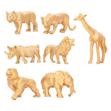 Safari Animal Figures Gold Wild Zoo Figurines 12pcs