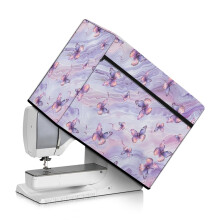 Sewing Machine Dust Cover Pink Marble Butterfly Design with