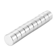 Neodymium Round Fridge Magnets Silver 10Pcs