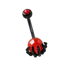Belly Button Barbell Piercing Jewelry 14G Skeleton Hand