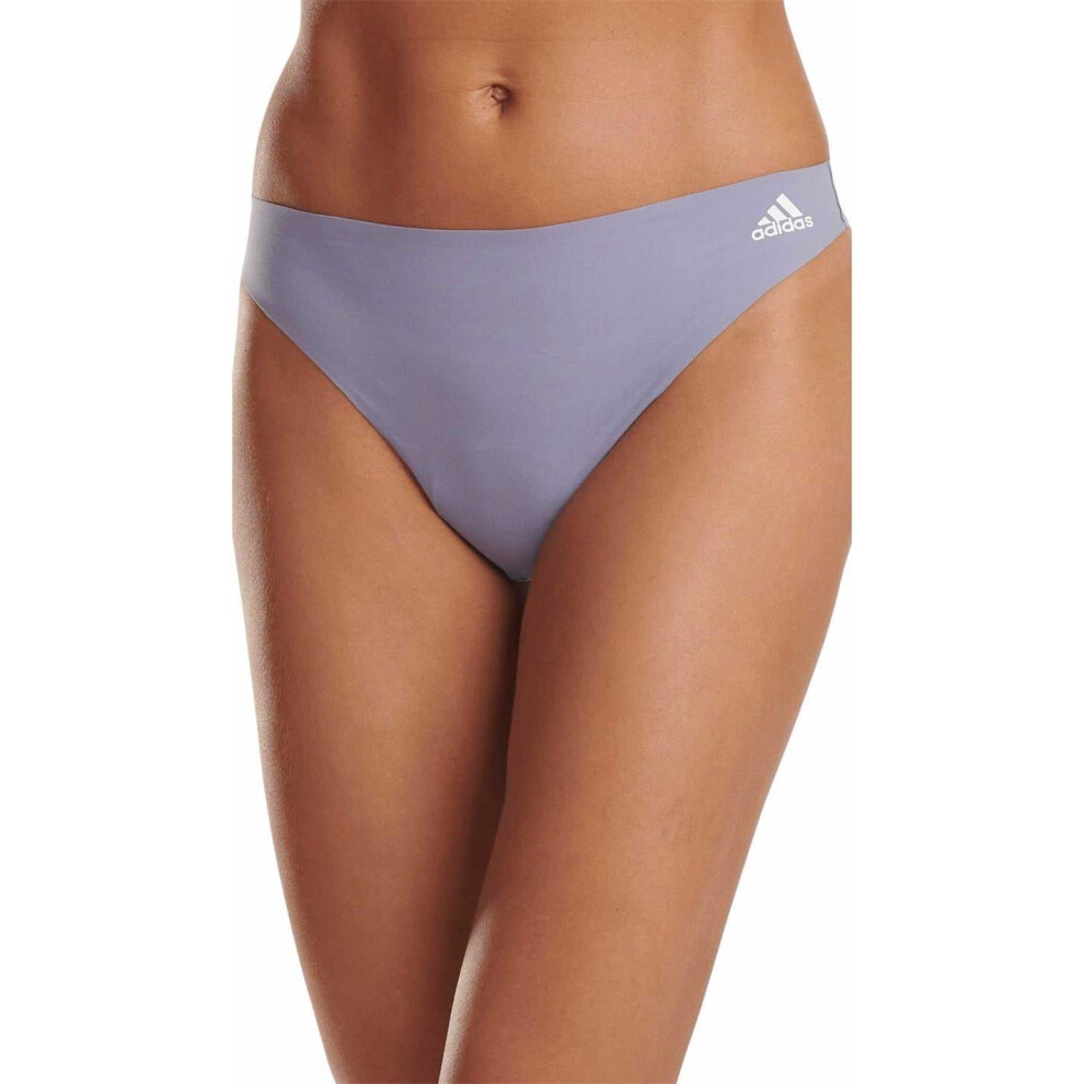 Adidas (16 Uk, Grey Blue) Womens/Ladies Logo Thong