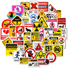 Realistic Warning Signs Stickers Educational Safety Symbols