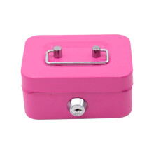 Metal Cash Box Coin Bank with Key Lock and Steel
