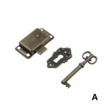 Cabinet Door Lock Set Antique Style 1 Set