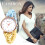 Women's Braided Elastic Quartz Watch with Stretchy 6
