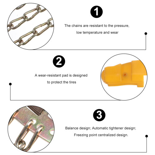 SUV Wheel Ice Chain Assorted Colors with Auto-Tightener 1