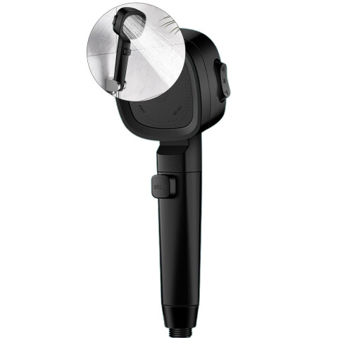 Black Handheld Shower Head with Jet Water Massage