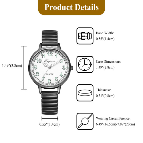 Stretch Strap Watch for Women Analog Quartz Stainless Steel 1