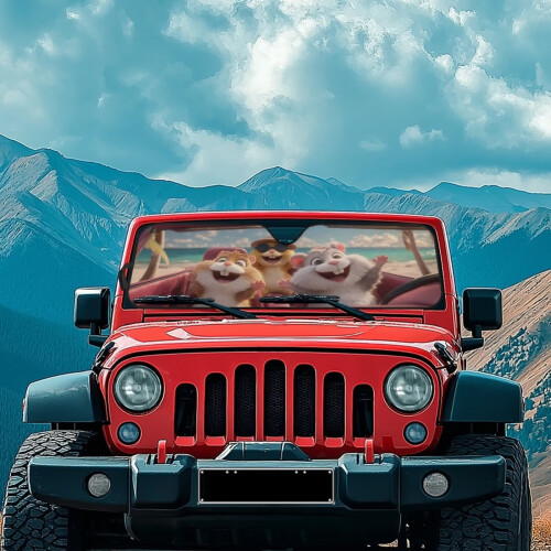 Foldable Windshield Sun Shade for Jeep Wrangler TJ JK JKU 2