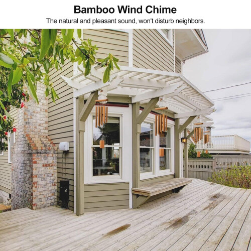 Bamboo Wind Chimes Outdoor Decor Natural Sound 1