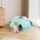 Cat Tunnel Bed Semi-Enclosed Soft Lightweight Light Blue 7