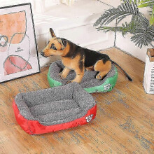 (L) 25-26 Blackish Green Pet Dog Bed Large Size Pet House Waterproof Bottom Soft Wool Warm Cat Bed