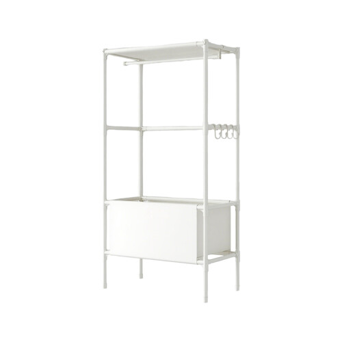 2-Tier Freestanding Clothes Rack White 1
