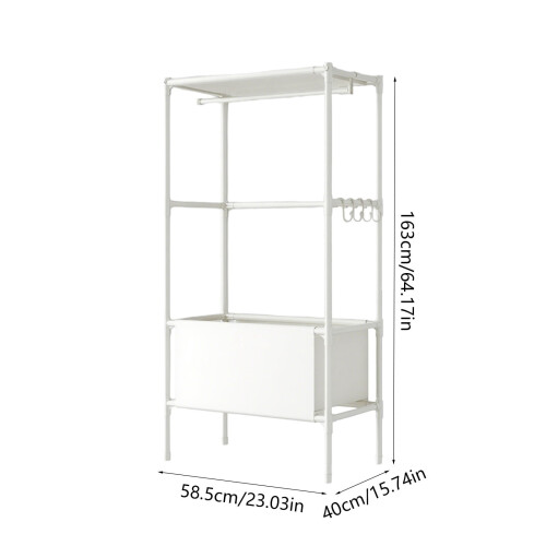 2-Tier Freestanding Clothes Rack White 2