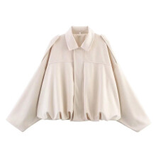 Women's Faux Suede Cropped Motorcycle Jacket