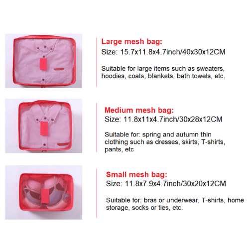 Travel Packing Cubes Set Gray 7-Piece 2