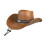 Cowboy Hat Brown Wide Brim Adjustable Chin Strap 4