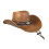 Cowboy Hat Brown Wide Brim Adjustable Chin Strap 5