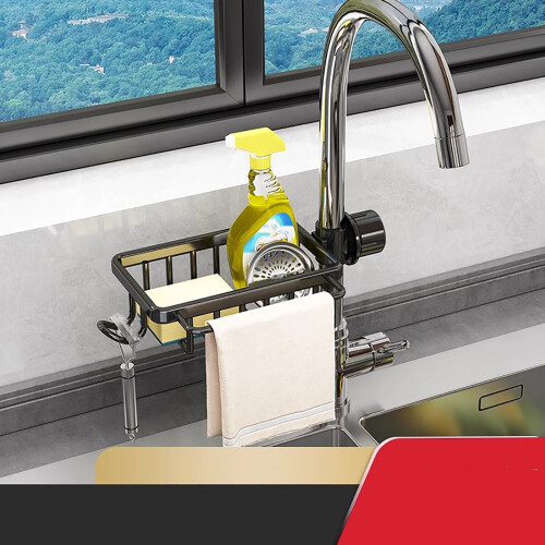Kitchen Sink Organizer Rack with Hooks Space Aluminum Drip 2