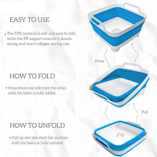 Collapsible RV Wash Basin Gray 9L 2