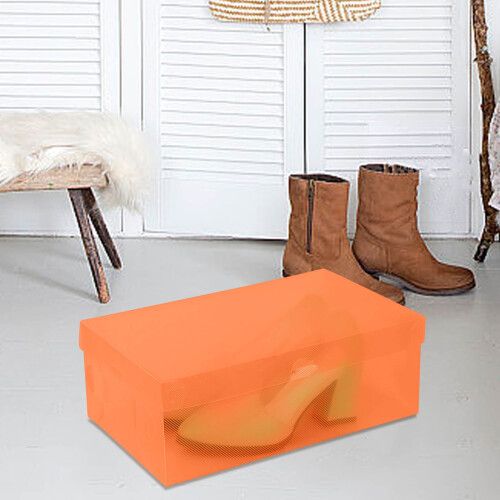Stackable Shoe Organizer Box Plastic Transparent 1pc 2