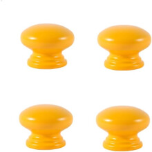 Wooden Mushroom Cabinet Handles 4 pcs Orange Yellow Single