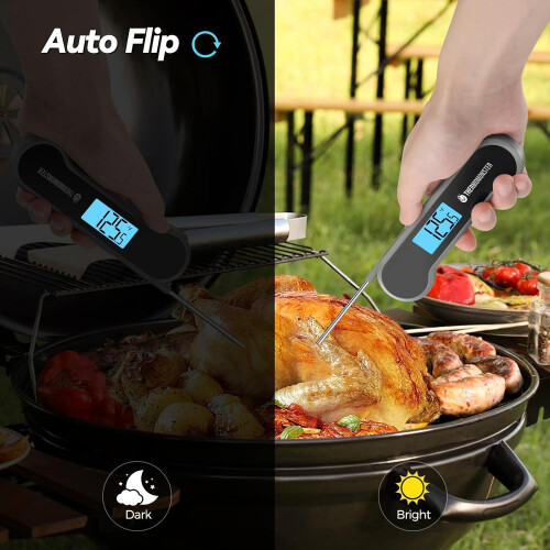 Instant-Read Meat Thermometer 0.5 Waterproof LCD 2