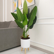 2X Modern Plant Pots with Wooden Legs Holder Bedroom Living Room Floor Standing Potted Flower Pot Garden Planters -B