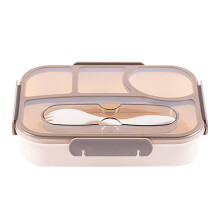 Bento Box Adult 4-Compartment Lunch Container Beige