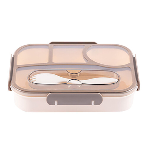 Bento Box Adult 4-Compartment Lunch Container Beige